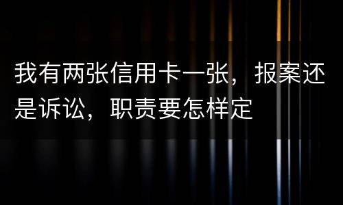 我有两张信用卡一张，报案还是诉讼，职责要怎样定