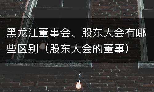 黑龙江董事会、股东大会有哪些区别（股东大会的董事）