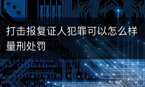 打击报复证人犯罪可以怎么样量刑处罚