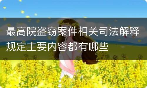最高院盗窃案件相关司法解释规定主要内容都有哪些