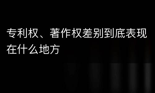 专利权、著作权差别到底表现在什么地方