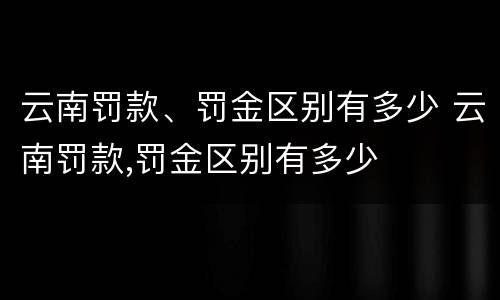 云南罚款、罚金区别有多少 云南罚款,罚金区别有多少