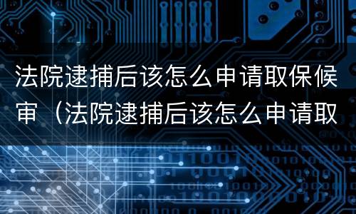 法院逮捕后该怎么申请取保候审（法院逮捕后该怎么申请取保候审流程）