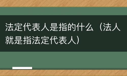 法定代表人是指的什么（法人就是指法定代表人）
