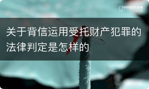 关于背信运用受托财产犯罪的法律判定是怎样的