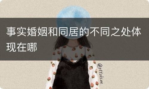 事实婚姻和同居的不同之处体现在哪