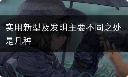 实用新型及发明主要不同之处是几种