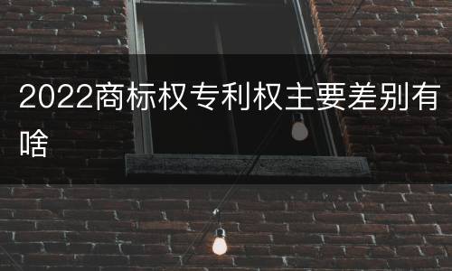 2022商标权专利权主要差别有啥