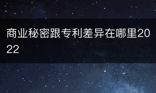 商业秘密跟专利差异在哪里2022