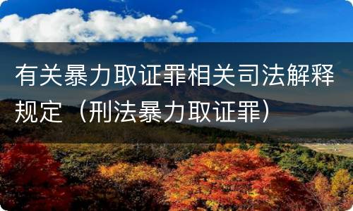 有关暴力取证罪相关司法解释规定（刑法暴力取证罪）