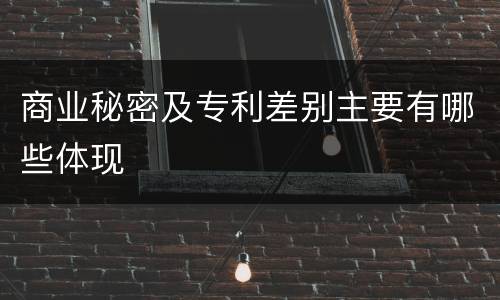 商业秘密及专利差别主要有哪些体现