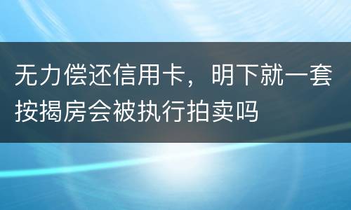 无力偿还信用卡，明下就一套按揭房会被执行拍卖吗