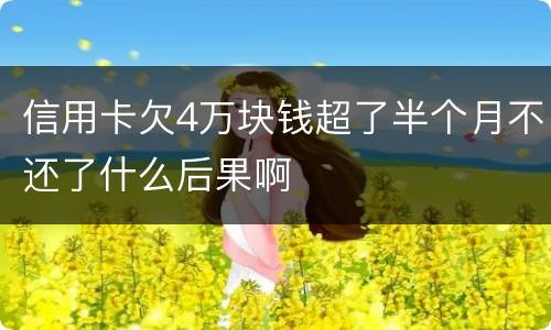 信用卡欠4万块钱超了半个月不还了什么后果啊