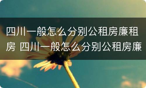 四川一般怎么分别公租房廉租房 四川一般怎么分别公租房廉租房和私租房