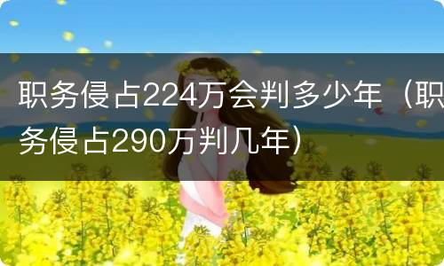 职务侵占224万会判多少年（职务侵占290万判几年）