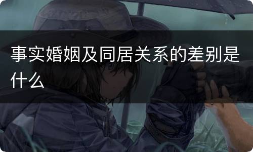 事实婚姻及同居关系的差别是什么