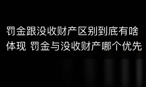 罚金跟没收财产区别到底有啥体现 罚金与没收财产哪个优先