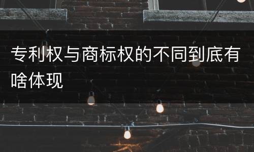 专利权与商标权的不同到底有啥体现
