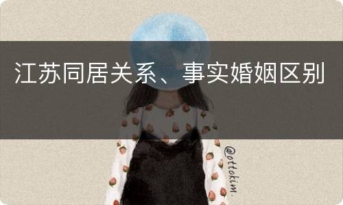 江苏同居关系、事实婚姻区别
