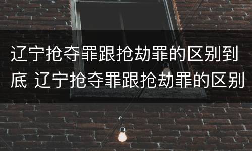 辽宁抢夺罪跟抢劫罪的区别到底 辽宁抢夺罪跟抢劫罪的区别到底是什么