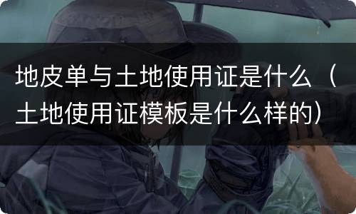 地皮单与土地使用证是什么（土地使用证模板是什么样的）
