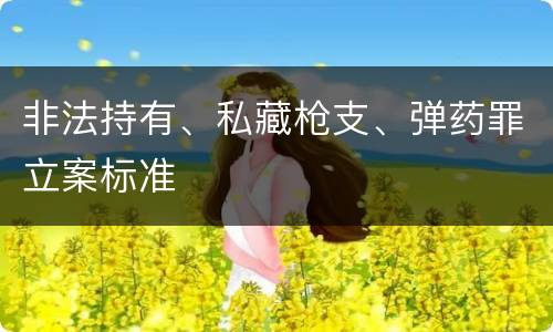 非法持有、私藏枪支、弹药罪立案标准