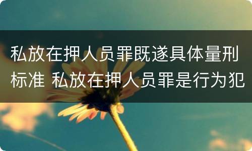 私放在押人员罪既遂具体量刑标准 私放在押人员罪是行为犯