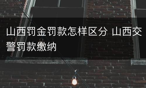 山西罚金罚款怎样区分 山西交警罚款缴纳