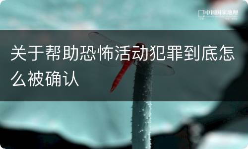 关于帮助恐怖活动犯罪到底怎么被确认
