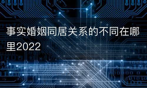 事实婚姻同居关系的不同在哪里2022