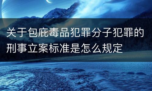 关于包庇毒品犯罪分子犯罪的刑事立案标准是怎么规定