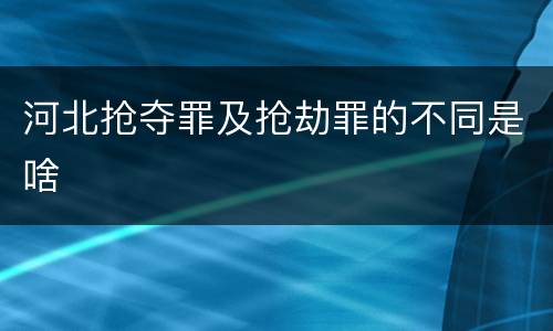 河北抢夺罪及抢劫罪的不同是啥