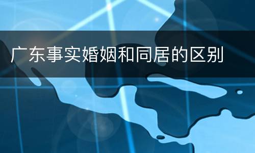 广东事实婚姻和同居的区别