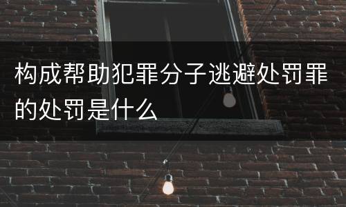 构成帮助犯罪分子逃避处罚罪的处罚是什么