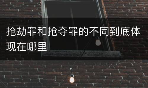 抢劫罪和抢夺罪的不同到底体现在哪里