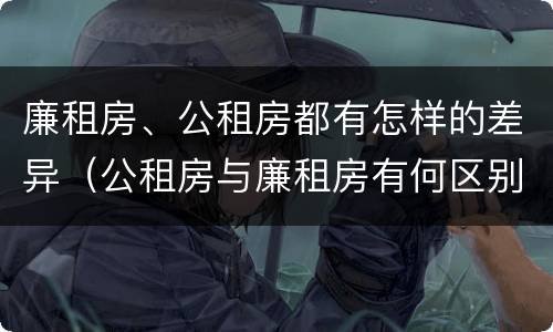 廉租房、公租房都有怎样的差异（公租房与廉租房有何区别）