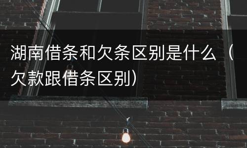 湖南借条和欠条区别是什么（欠款跟借条区别）