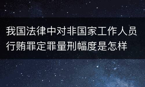 我国法律中对非国家工作人员行贿罪定罪量刑幅度是怎样