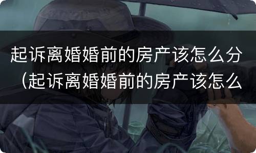 起诉离婚婚前的房产该怎么分（起诉离婚婚前的房产该怎么分配）