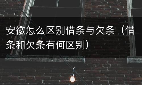 安徽怎么区别借条与欠条（借条和欠条有何区别）
