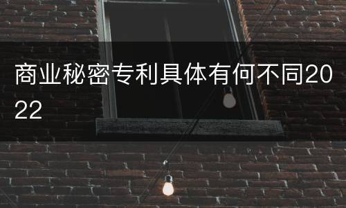 商业秘密专利具体有何不同2022