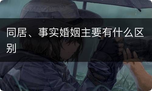同居、事实婚姻主要有什么区别