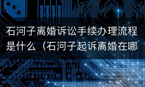 石河子离婚诉讼手续办理流程是什么（石河子起诉离婚在哪里办?）