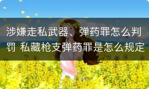 涉嫌走私武器、弹药罪怎么判罚 私藏枪支弹药罪是怎么规定的