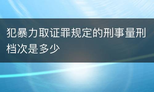 犯暴力取证罪规定的刑事量刑档次是多少