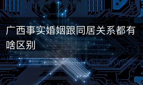 广西事实婚姻跟同居关系都有啥区别