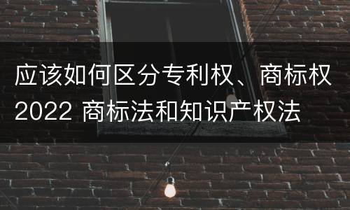 应该如何区分专利权、商标权2022 商标法和知识产权法