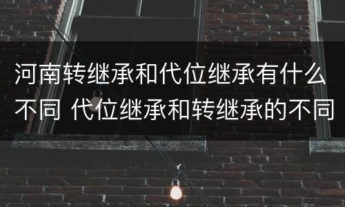 河南转继承和代位继承有什么不同 代位继承和转继承的不同
