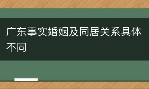 广东事实婚姻及同居关系具体不同