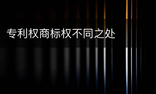 专利权商标权不同之处